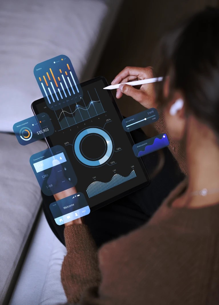 Data analytics dashboard visual representation